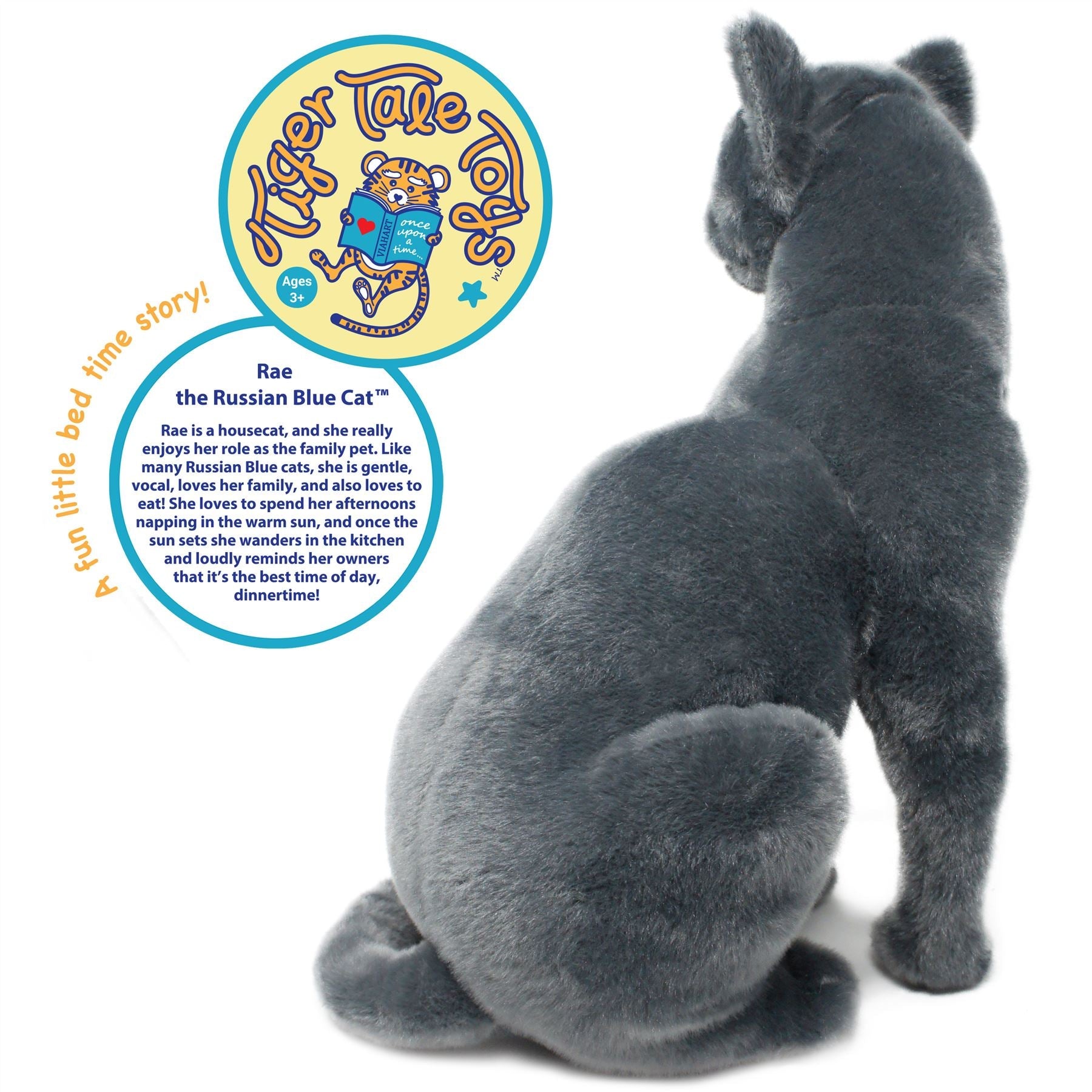 Rae The Russian Blue Cat | 13 Inch Stuffed Animal Plush | By TigerHart Toys
