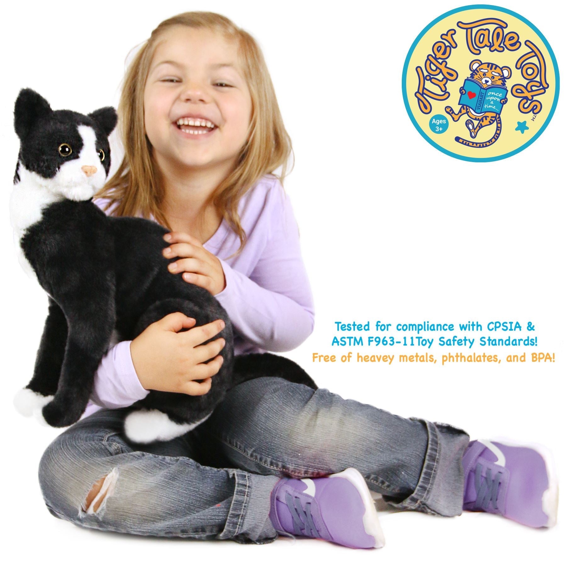 Tate The Tuxedo Cat | 14 Inch Stuffed Animal Plush | By TigerHart Toys