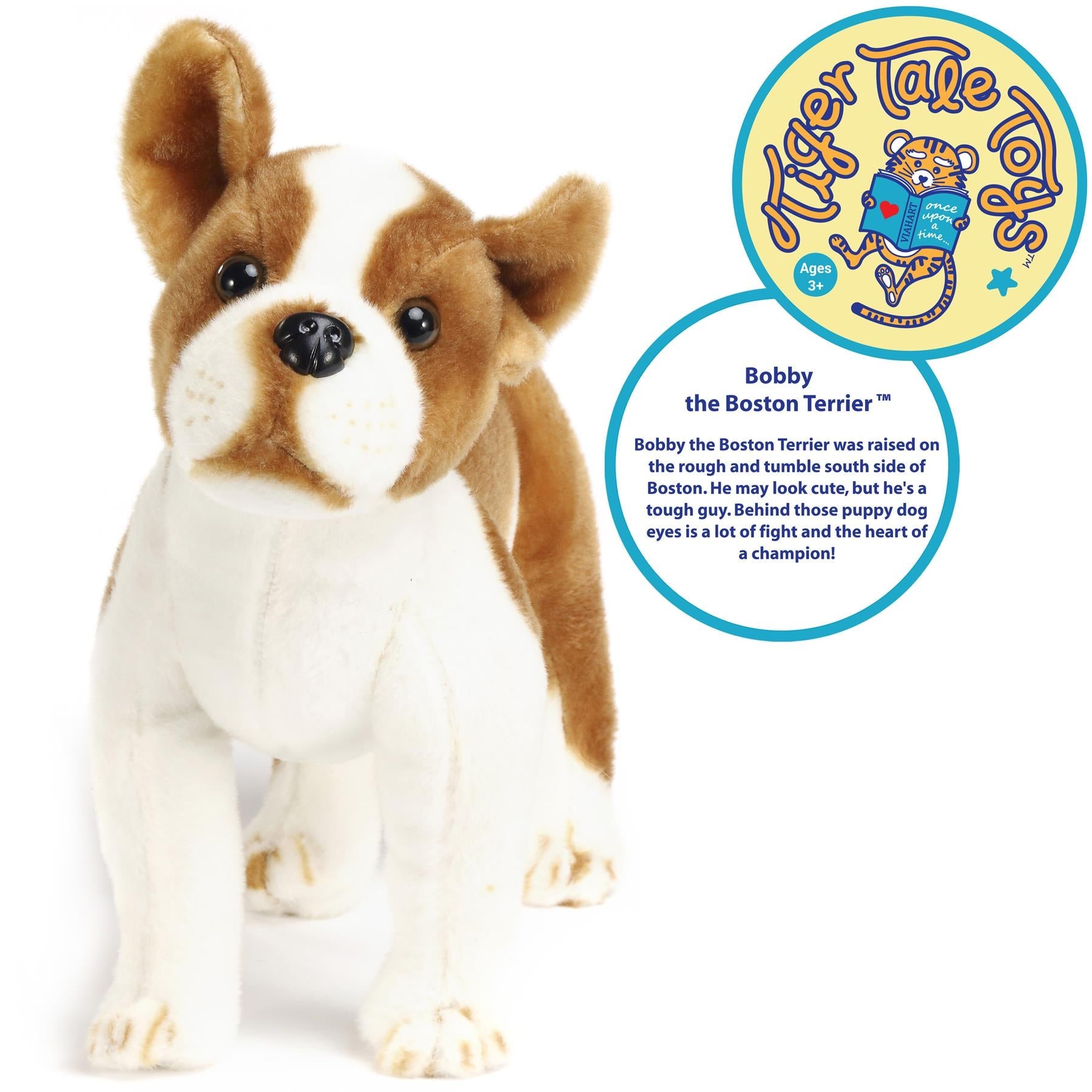 Bobby The Boston Terrier Boxer | 15 Inch Stuffed Animal Plush | By TigerHart Toys