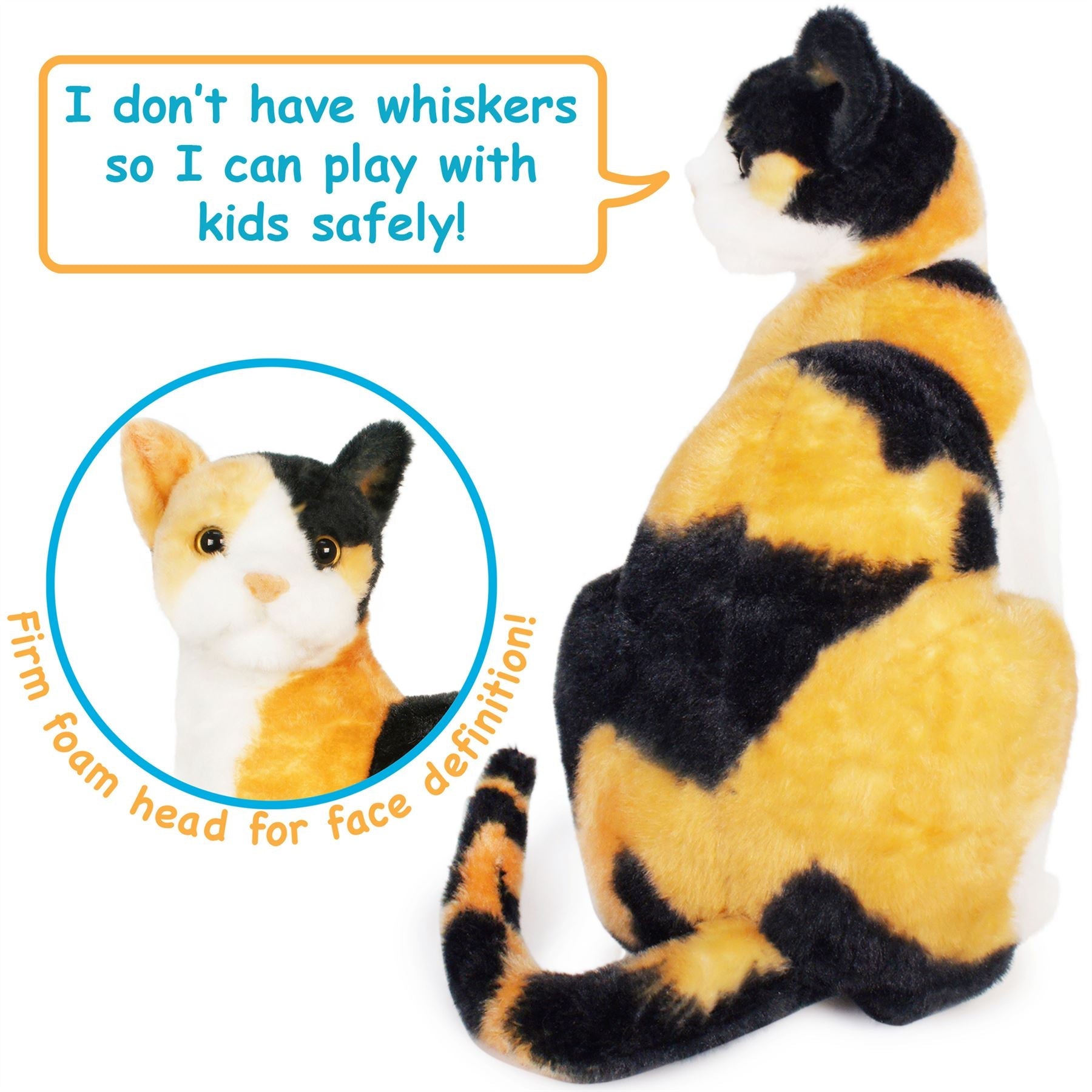 Catalina The Calico Cat | 14 Inch Stuffed Animal Plush | By TigerHart Toys
