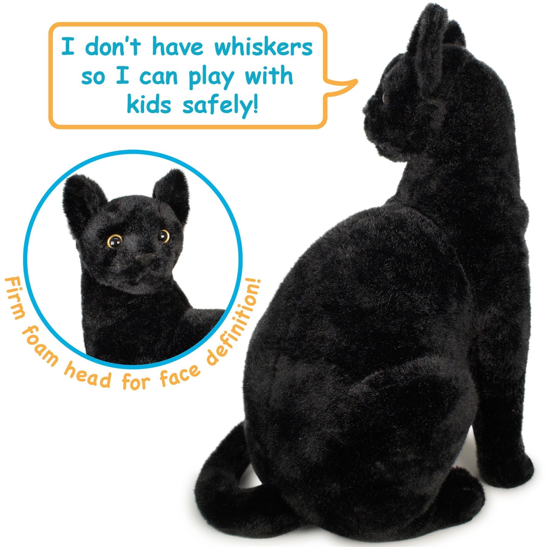 Boone The Black Cat | 13 Inch Stuffed Animal Plush | By TigerHart Toys