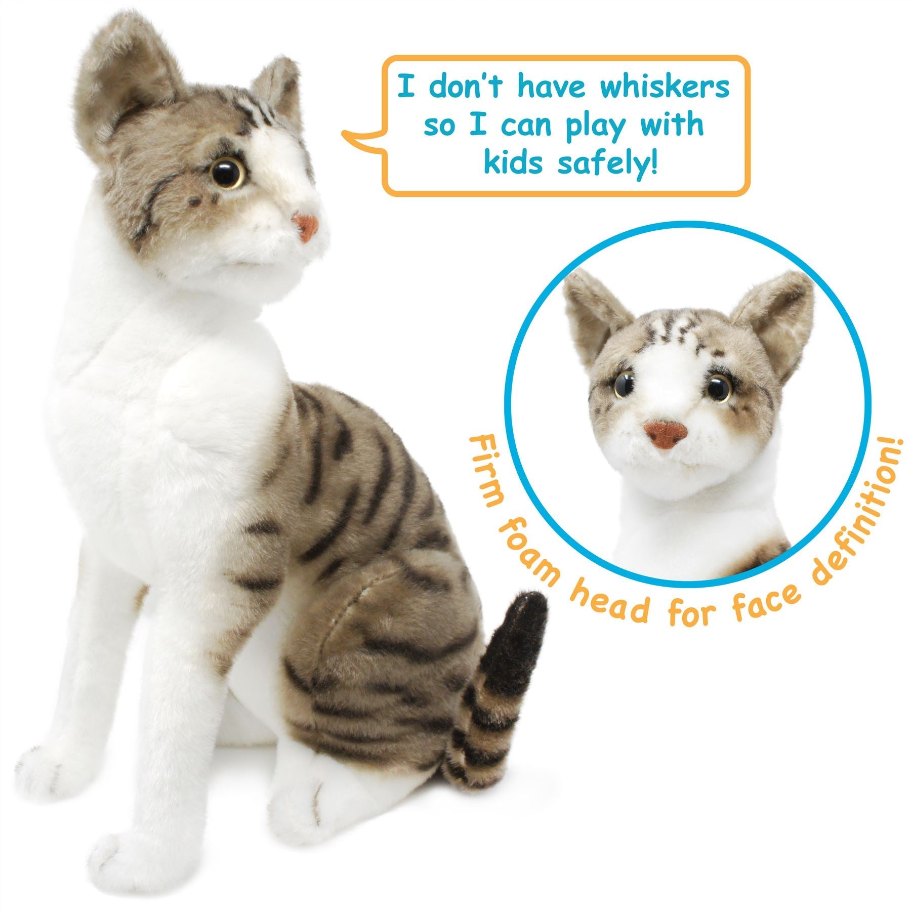 Amy The American Shorthair Cat | 14 Inch Stuffed Animal Plush | By TigerHart Toys