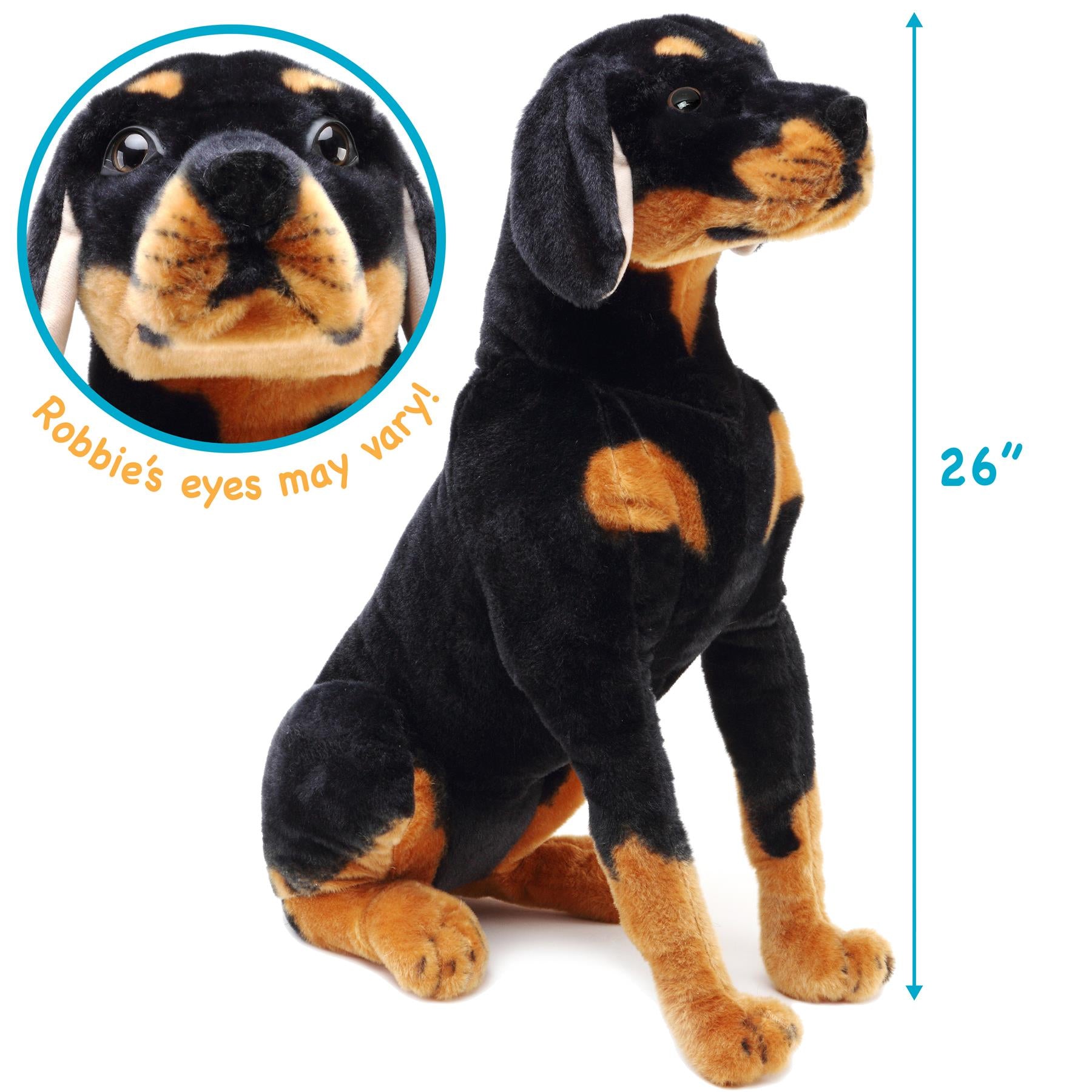Robbie The Rottweiler | 27 Inch Stuffed Animal Plush | By TigerHart Toys