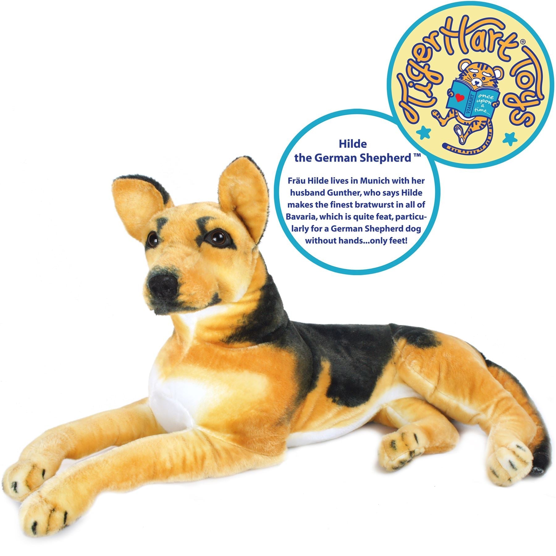 Hilde The German Shepherd | 34 Inch Stuffed Animal Plush | By TigerHart Toys