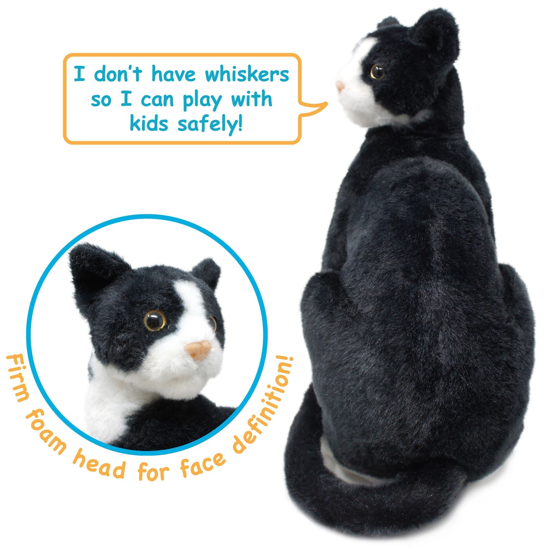 Tate The Tuxedo Cat | 14 Inch Stuffed Animal Plush | By TigerHart Toys