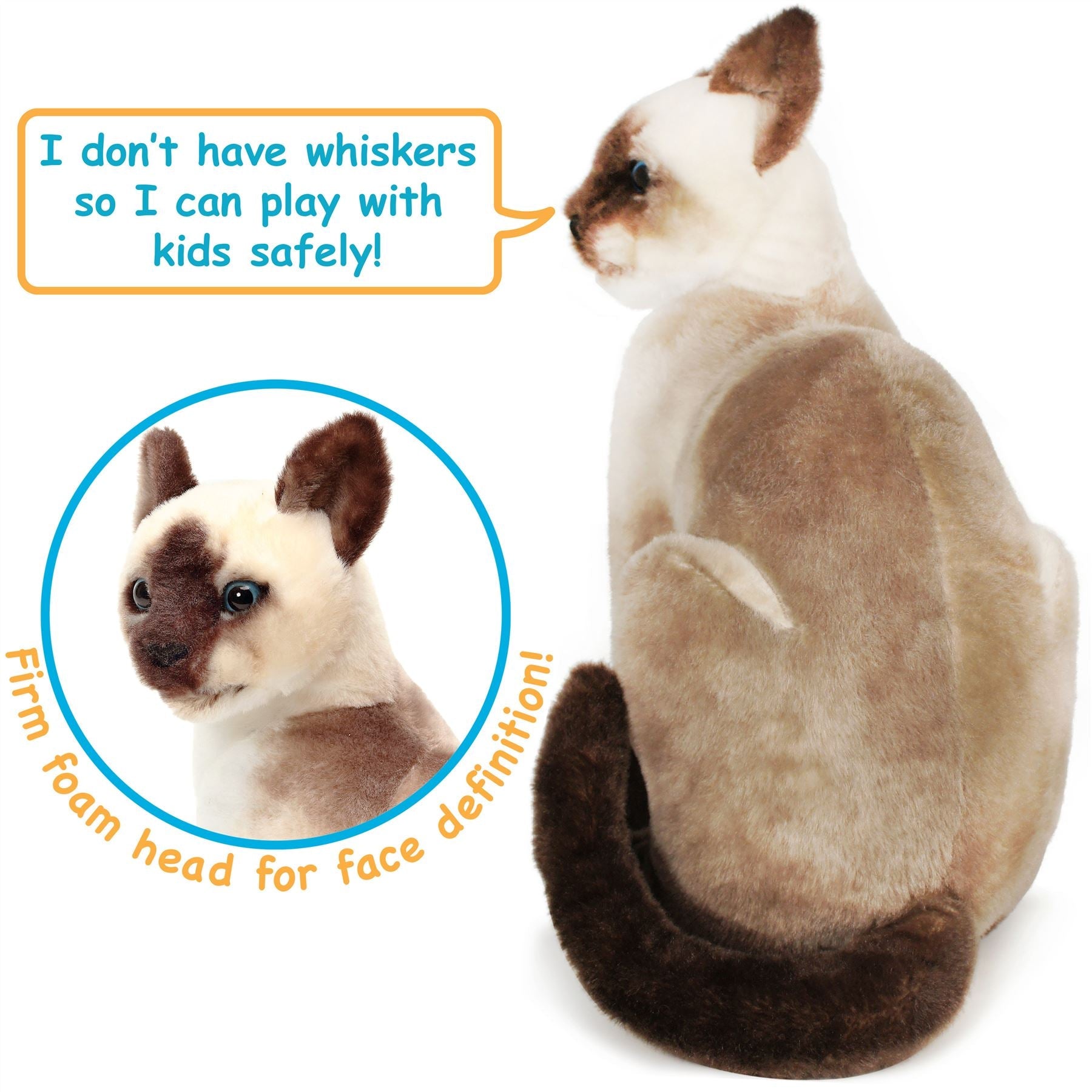 Stefan The Siamese Cat | 13 Inch Stuffed Animal Plush | By TigerHart Toys