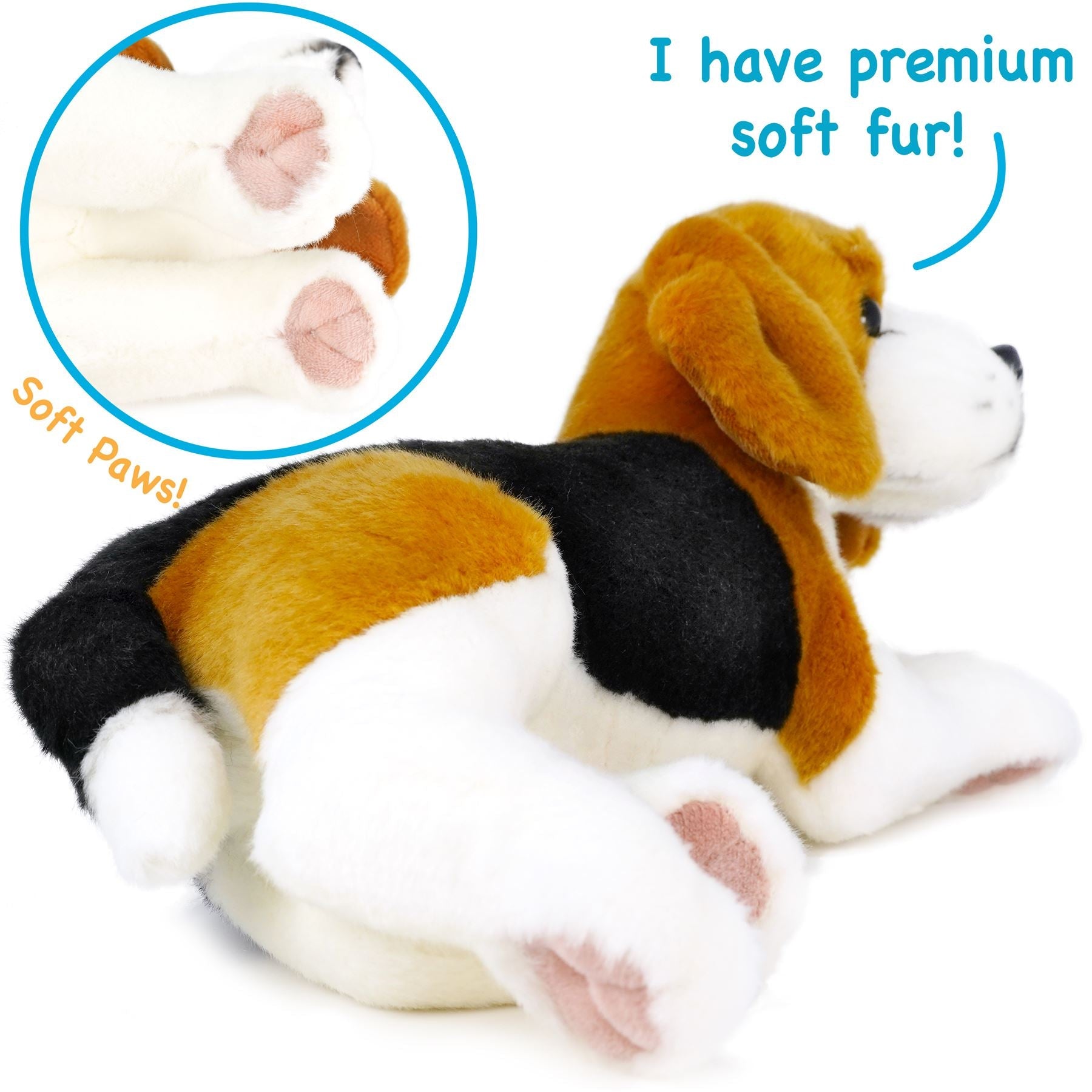 Burkham The Beagle | 14 Inch Stuffed Animal Plush | By TigerHart Toys