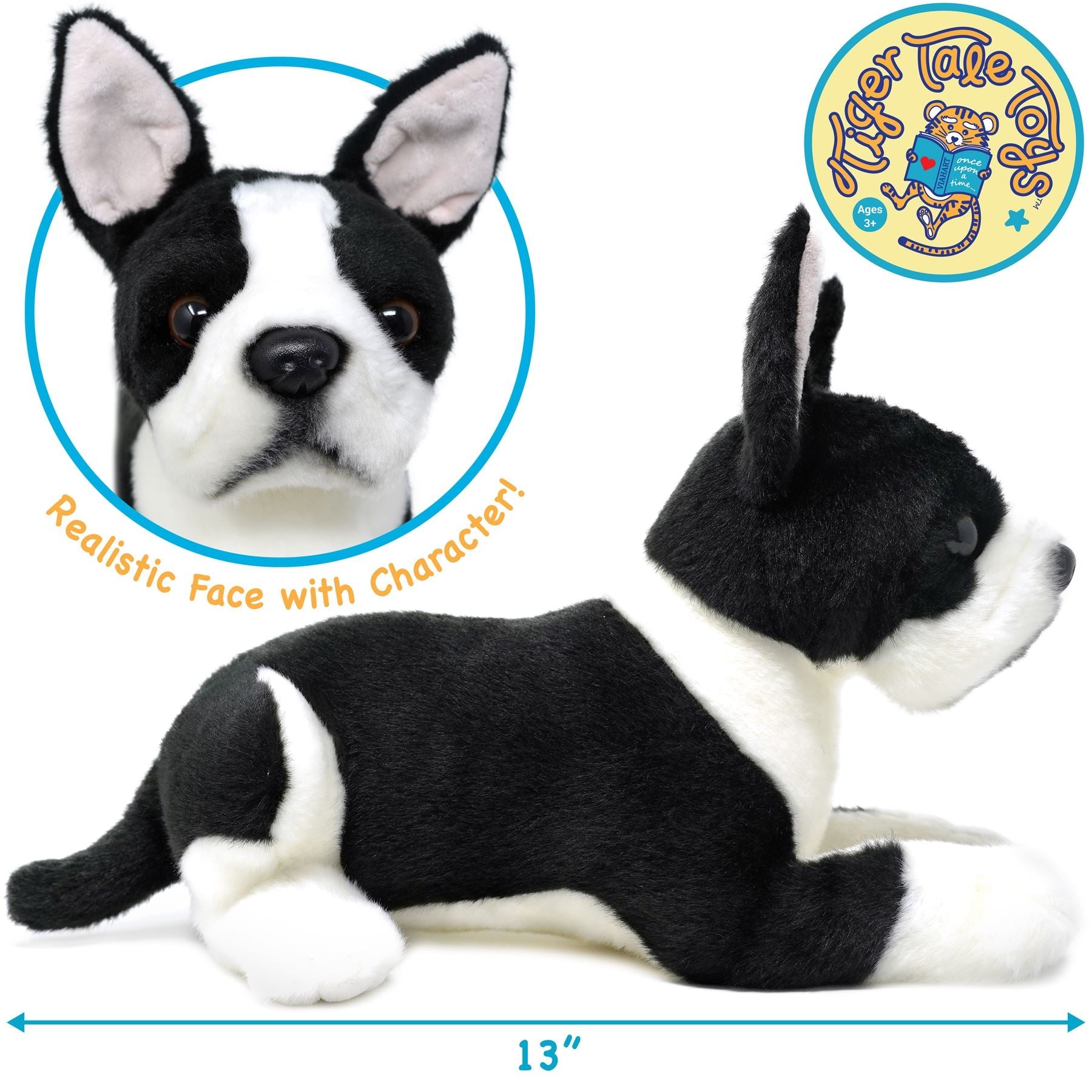 Baxter The Boston Terrier | 13 Inch Stuffed Animal Plush | By TigerHart Toys